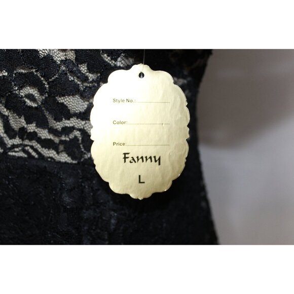 Fanny Fashion #1576-Short Peplum Style Dress-SIZE L-BLACK/GOLD-NEW W/Tags - Picture 4 of 4